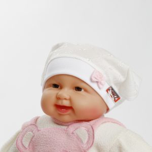 edle Kopftuch - Bandana "Merry" mit Lochstickerei, Gr. 50/52