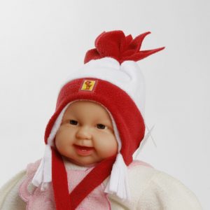 Wintermütze "Sternchen" rot/weiß  Gr. 54/56