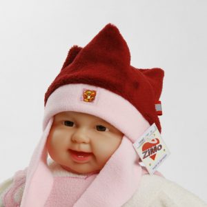 Wintermütze "Elfi" bordeaux/rosa Gr. 38/40