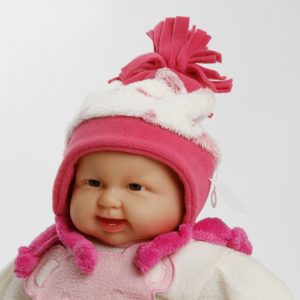 Wintermütze "Mona" pink/weiß Gr. 46/48