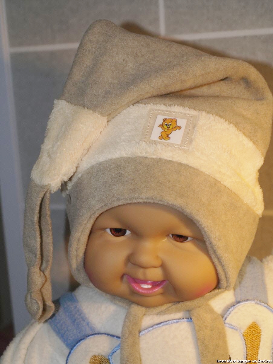 Zipfelmütze Wintermütze "Fabian" beige Gr. 46/48