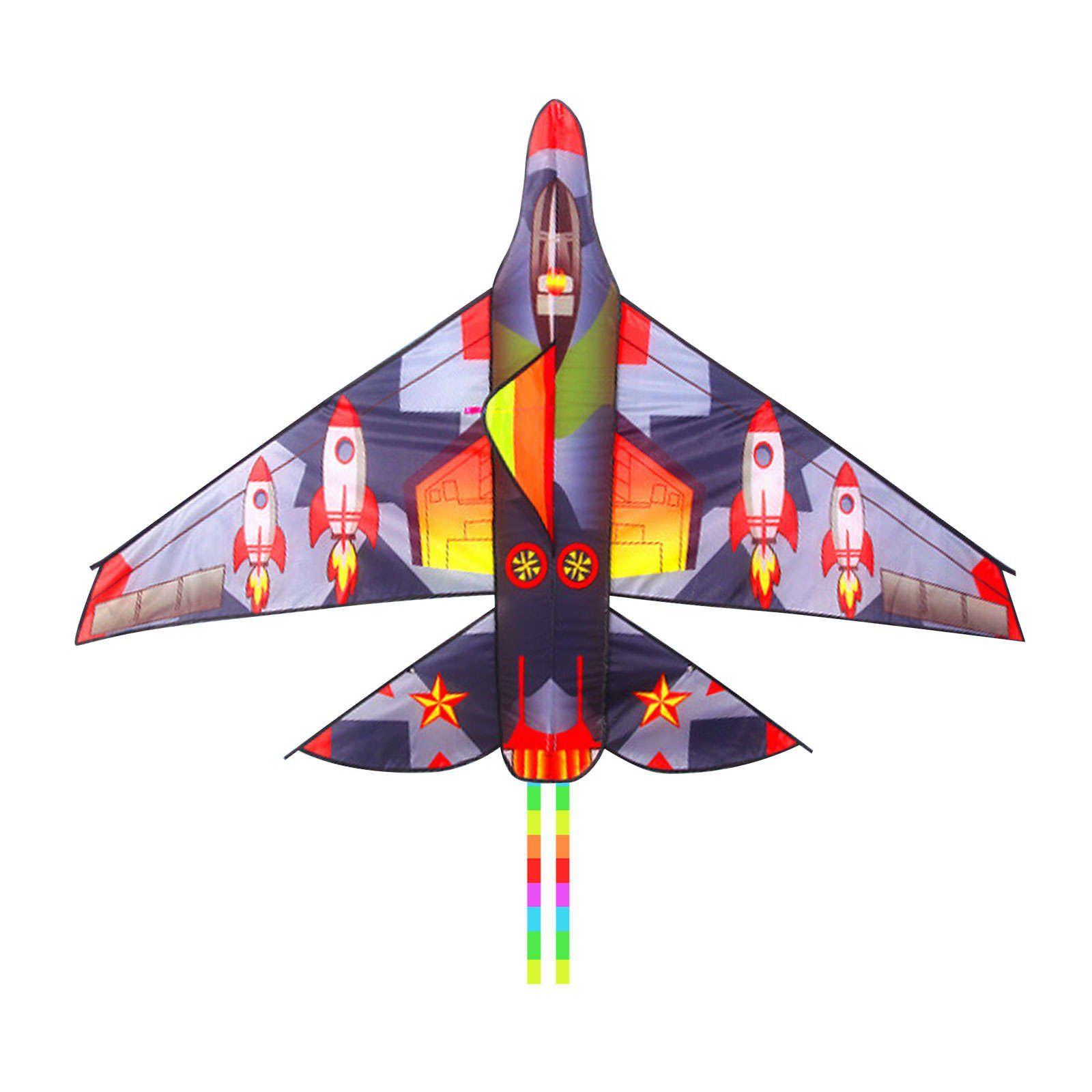 Bdt Drachen, Einleiner, Kite für Kind und Erwachsene *Flugzeug* inkl. 30m Leine, 156x115cm