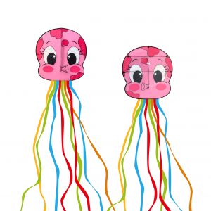 Bdt Drachen, Einleiner, Kite für Kind und Erwachsene *Little Jellyfish* inkl. 30m Leine, 78x80cm mit 3,2