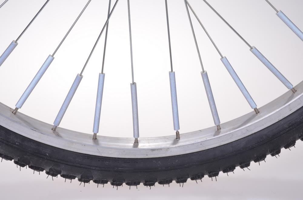 Speichenreflektoren, silber, im 10er-Set