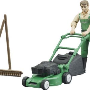 bworld Gärtner mit Rasenmäher u.G.Geräte