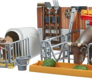 bworld Kuh- und Kälberstall mit Landwirt