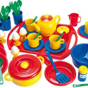 Geschirrset 57tlg. a. Kst. a.Tablett