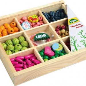 LENA Holzperlen Holzkassette, mittel
