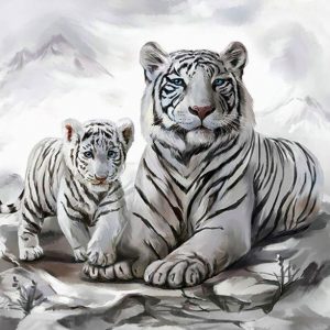 Diamond Painting Tigermama 40x30cm