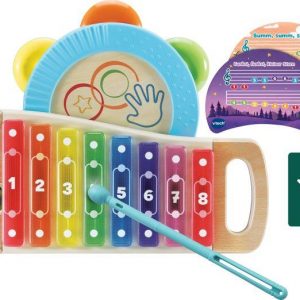 Interaktives Holz-Xylofon mit Tamburin