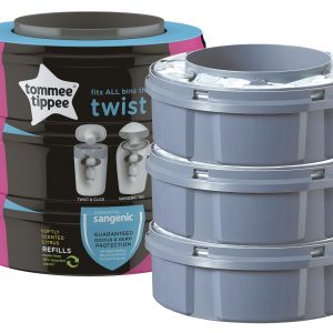 TOMMEE TIPPEE Nachfüllkassette Twist&Click + Sangenic Tec Windeleimer 3er Set