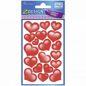 AVERY ZWECKFORM Sticker Glitter Herzen 53205