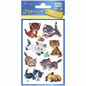 AVERY ZWECKFORM KID Sticker Katzen Papier 4346