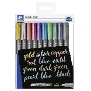STAEDTLER Marker metallic brush 10ST 10er Etui