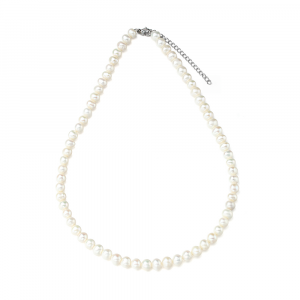 Echte Süßwasserperlenkette weiß 8mm Perlen Zuchtperlen Perlenschmuck