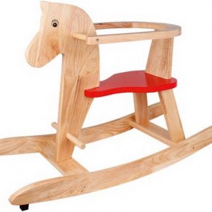 Holzschaukelpferd rot,Sitzhöhe ca. 26cm, 1 Stück