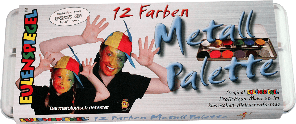 Karnevalsschminke 12 Fb. Metall-Palette – Bild 4