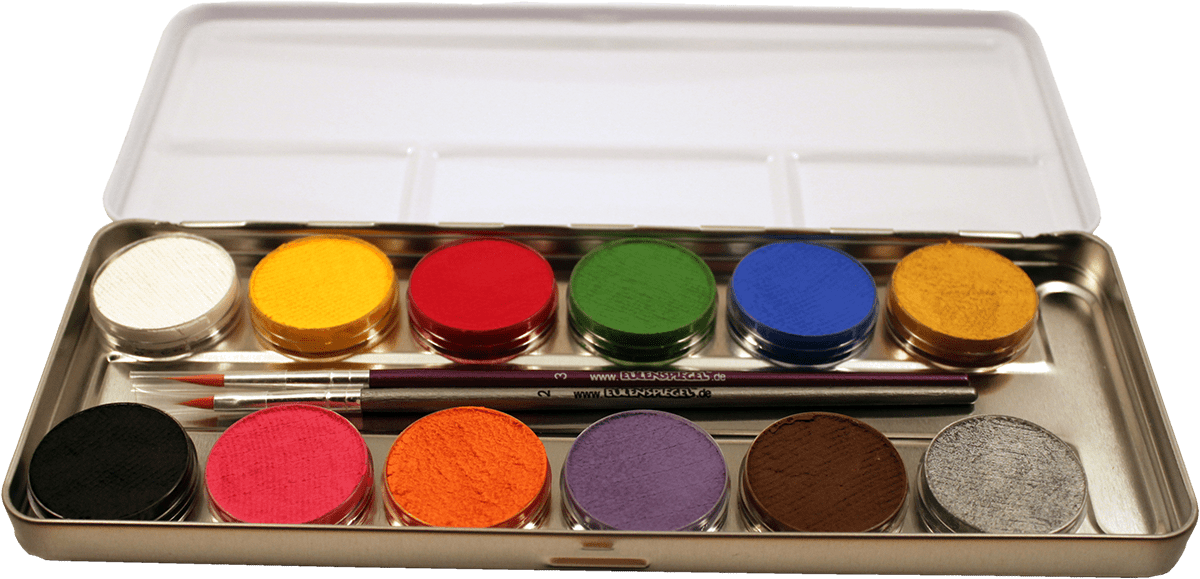 Karnevalsschminke 12 Fb. Metall-Palette – Bild 3
